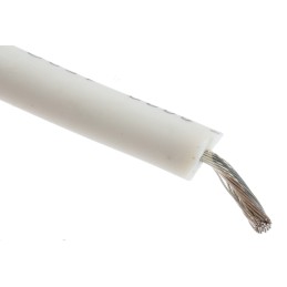 1 Reel of 30 M - Alpha Wire Premium Series White 2.1 mm² Hook Up Wire, 14 AWG, 41/0.25 mm, 30m, Silicone Rubber Insulation