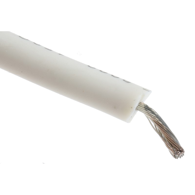 1 Reel of 30 M - Alpha Wire Premium Series White 2.1 mm² Hook Up Wire, 14 AWG, 41/0.25 mm, 30m, Silicone Rubber Insulation