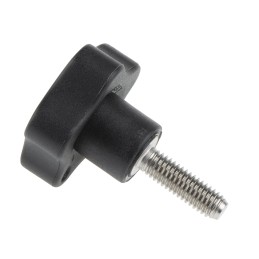 5 pcs - Elesa 166263 Black Multiple Lobes Clamping Knob, M6, Threaded Stud