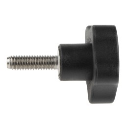 5 pcs - Elesa 166263 Black Multiple Lobes Clamping Knob, M6, Threaded Stud