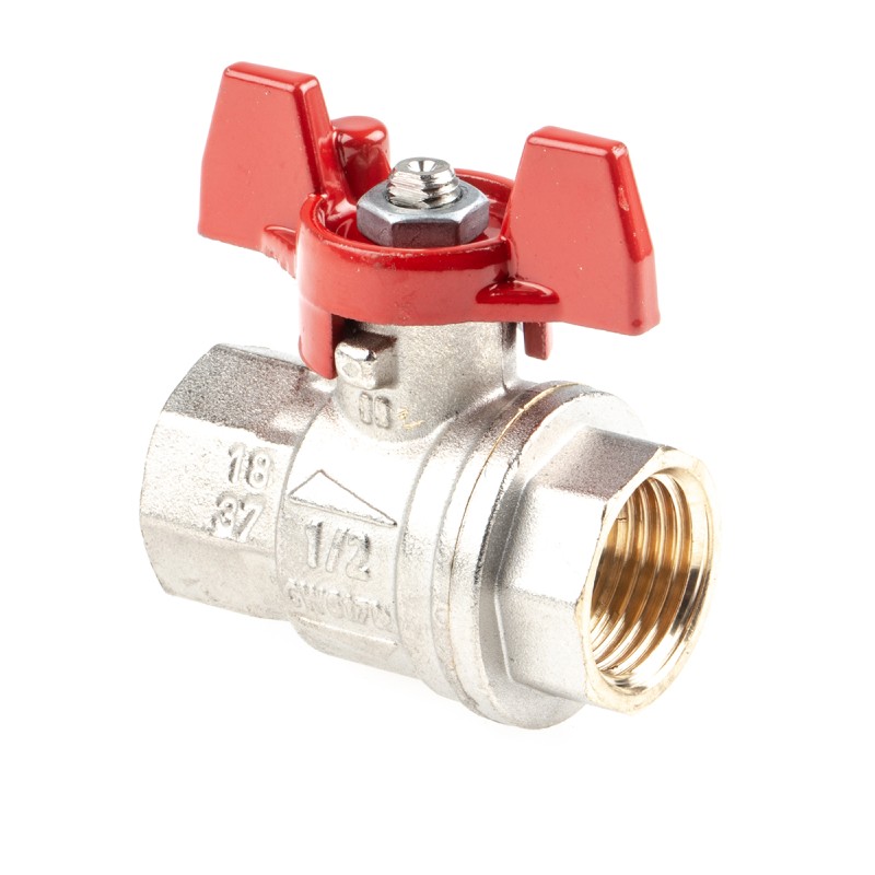 1 pcs - RS PRO Brass Full Bore, 2 Way, Ball Valve, BSPP 1/2in, 40 - 30bar Operating Pressure