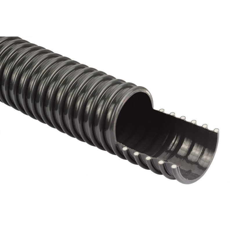 1 pcs - RS PRO Dark Grey PVC Reinforced Flexible Ducting, 10m, (Minimum) 152mm Bend Radius