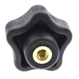 5 pcs - Elesa 69811 Black Multiple Lobes Clamping Knob, M4, Threaded Hole