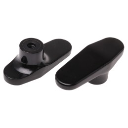 5 pcs - RS PRO Black 1-Arm Clamping Knob, M8, Threaded Hole