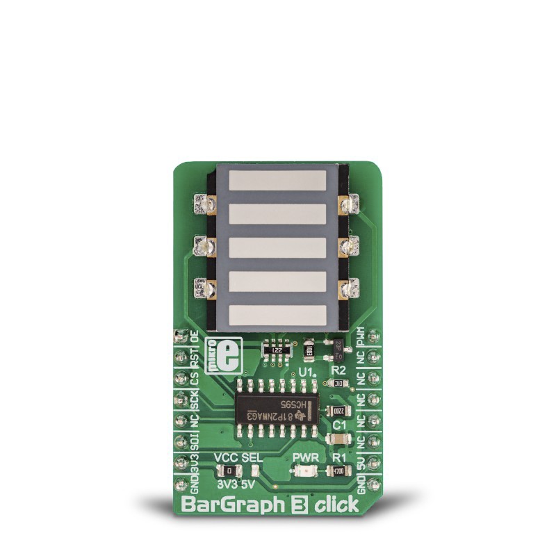 1 pcs - MikroElektronika MIKROE-3264, BarGraph 3 Click mikroBus Click Board With 74HC595