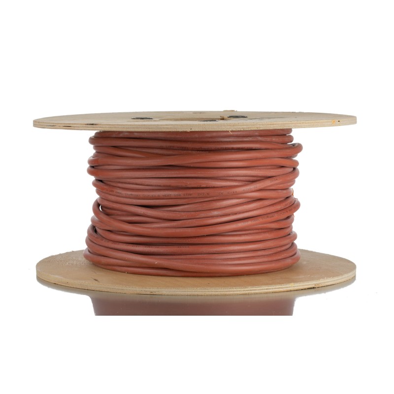 1 Reel of 50 M - Lapp 2 Core Power Cable, 2.5 mm², 50m, Brown/Red Silicone Sheath, 500 V