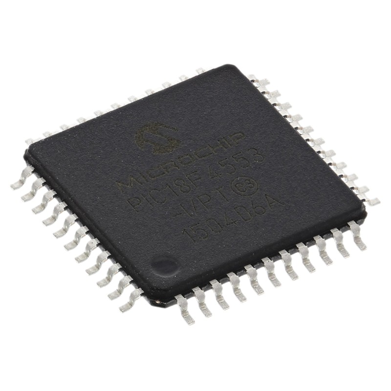 1 pcs - Microchip PIC18F4553-I/PT, 8bit PIC Microcontroller, PIC18F, 48MHz, 32 kB, 256 B Flash, 44-Pin TQFP