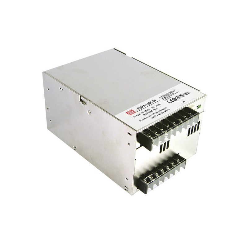 1 pcs - MEAN WELL Switching Power Supply, PSPA-1000-15, 15V dc, 64A, 960W, 1 Output, 127 - 370 V dc, 90 - 264 V