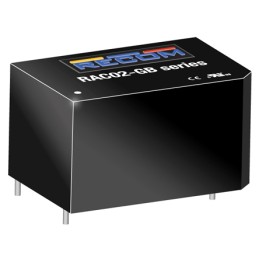1 pcs - Recom Switching Power Supply, RAC02-05SGB, 5V dc, 400mA, 2W, 1 Output, 85 - 264V ac Input Voltage