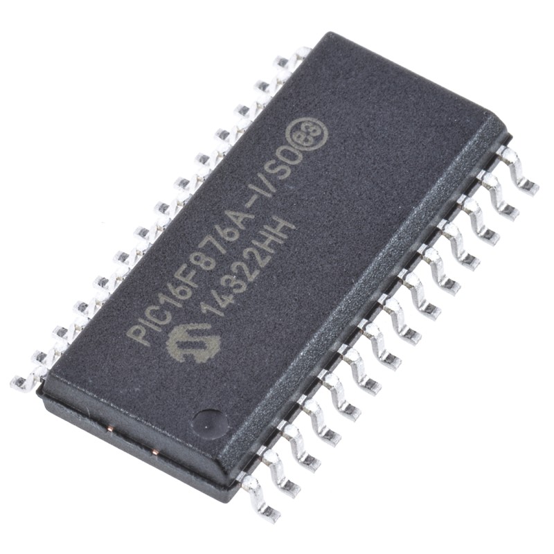 1 pcs - Microchip PIC16F876A-I/SO, 8bit PIC Microcontroller, PIC16F, 20MHz, 14.3 kB, 256 B Flash, 28-Pin SOIC