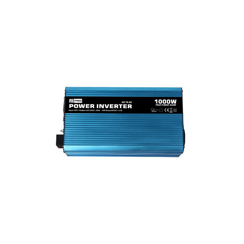 1 pcs - RS PRO Pure Sine Wave 1000W Power Inverter, 24V Input, 230V Output