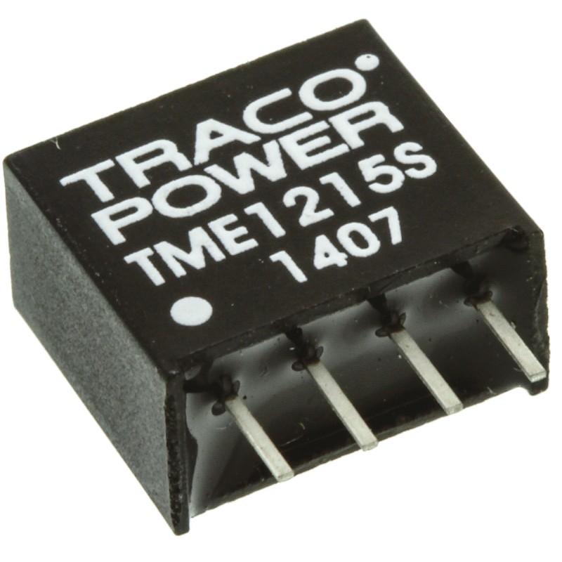 1 pcs - TRACOPOWER TME DC-DC Converter, 15V dc/ 65mA Output, 10.8 - 13.2 V dc Input, 1W, Through Hole, +85°C Max Temp