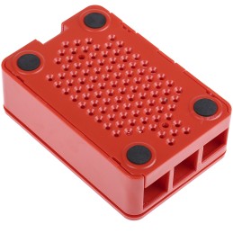 1 pcs - DesignSpark ABS Case for use with Raspberry Pi 2B, Raspberry Pi 3B, Raspberry Pi 3B+ in Red
