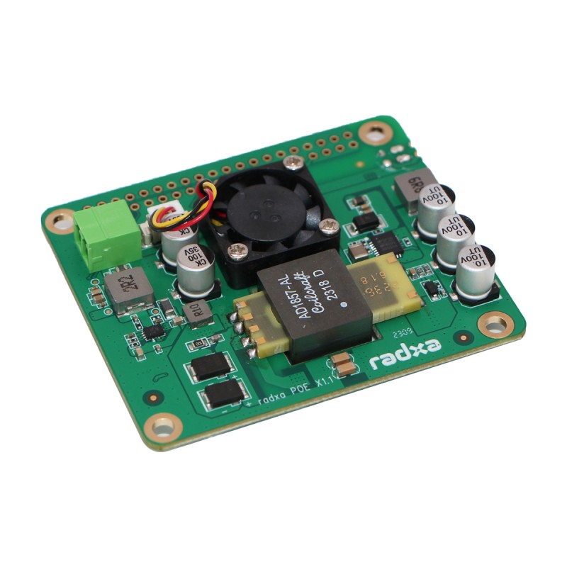 1 pcs - Okdo 25w PoE HAT for ROCK 3A/3B/3C/4C+/5A/5B Single Board Computers