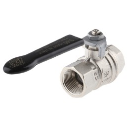 1 pcs - RS PRO Nickel Plated Brass Full Bore, 2 Way, Ball Valve, BSPP 3/4in, 40bar Operating Pressure