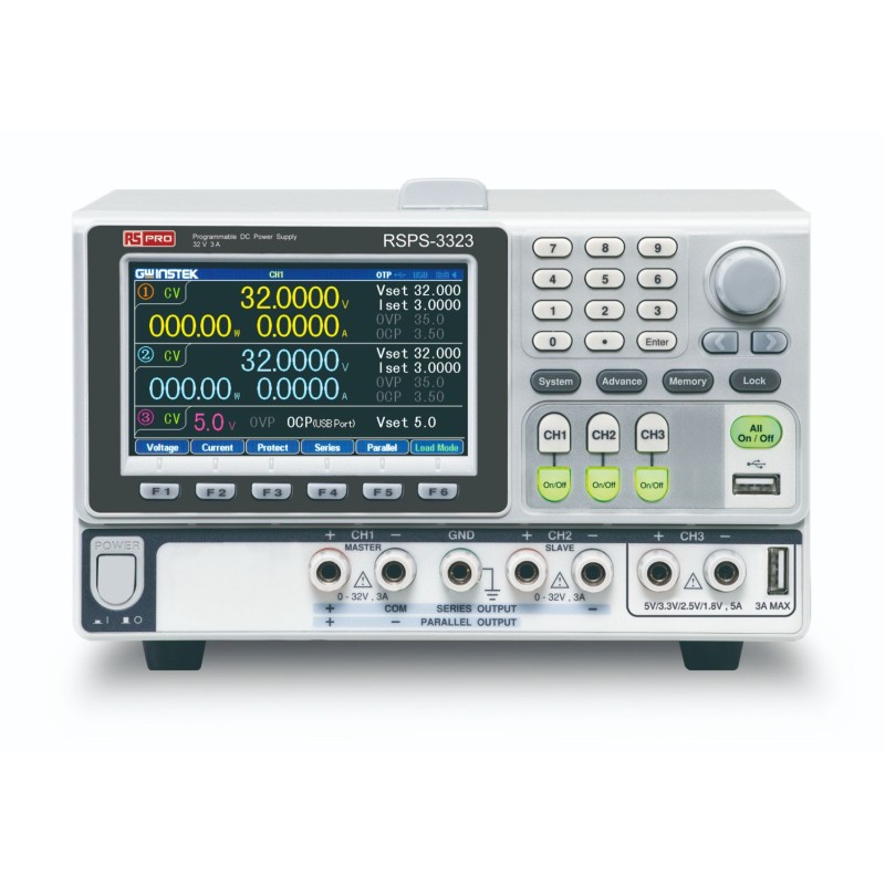 1 pcs - RS PRO Digital Switching Power Supply, 0 - 32V, 3A, 3-Output, 420W - UKAS Calibrated