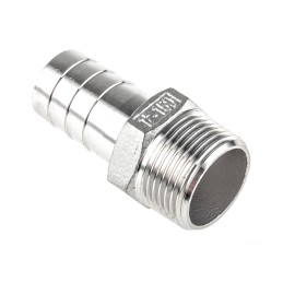 1 pcs - RS PRO Stainless Steel Pipe Fitting, Straight Hexagon Hose Nipple, Male R 1in x Male