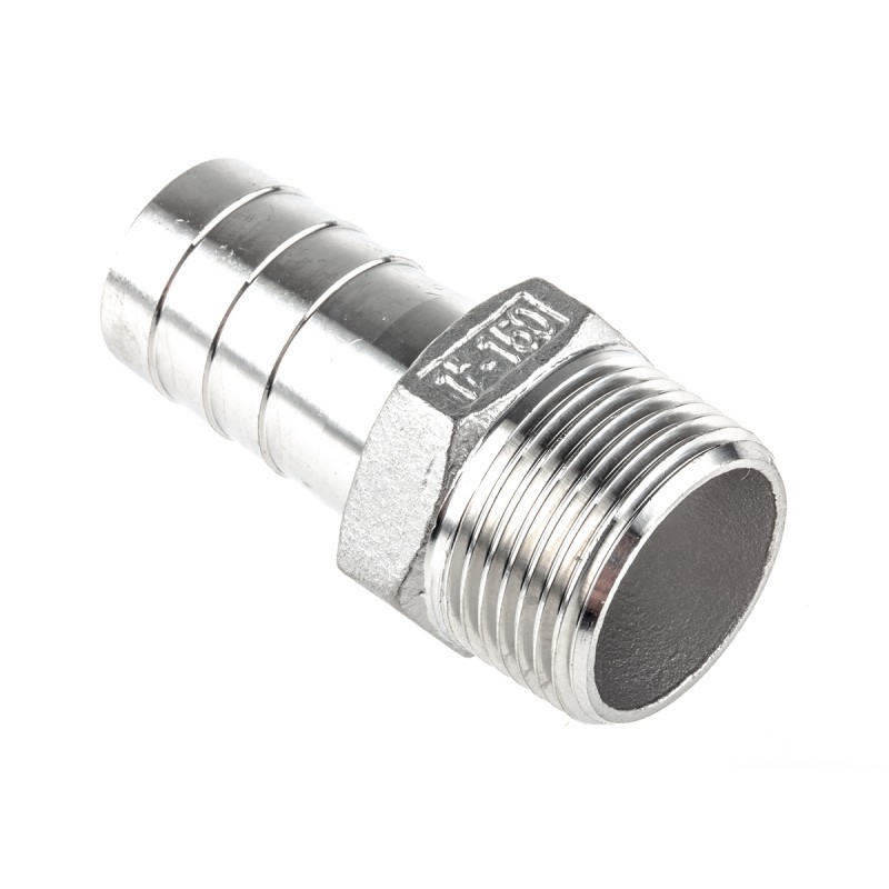 1 pcs - RS PRO Stainless Steel Pipe Fitting, Straight Hexagon Hose Nipple, Male R 1in x Male
