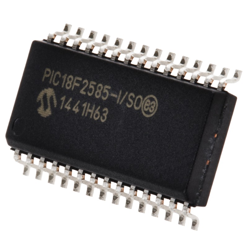 1 pcs - Microchip PIC18F2585-I/SO, 8bit PIC Microcontroller, PIC18F, 40MHz, 1.024 kB, 48 kB Flash, 28-Pin SOIC
