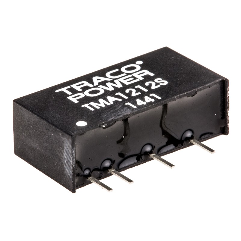 1 pcs - TRACOPOWER TMA DC-DC Converter, 12V dc/ 80mA Output, 10.8 - 13.2 V dc Input, 1W, Through Hole, +85°C Max Temp