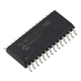 1 pcs - Microchip PIC18F2480-I/SO, 8bit PIC Microcontroller, PIC18F, 40MHz, 16 kB, 256 B Flash, 28-Pin SOIC
