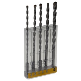 1 pcs - DeWALT 5-Piece Twist Drill Bit Set for Masonry, Multi-Material, 8mm Max, 4mm Min, Carbide Bits
