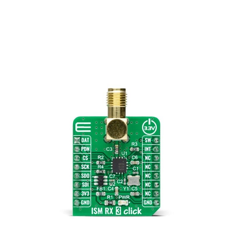 1 pcs - MikroElektronika ISM RX 3 Click MAX41470 RF Receiver Add On Board for mikroBUS socket 960MHz MIKROE-4828