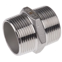 1 pcs - RS PRO Stainless Steel Pipe Fitting Hexagon Hexagon Nipple, Male R 1-1/4in x Male R 1-1/4in