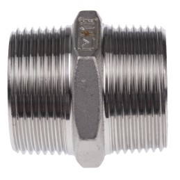 1 pcs - RS PRO Stainless Steel Pipe Fitting Hexagon Hexagon Nipple, Male R 1-1/4in x Male R 1-1/4in