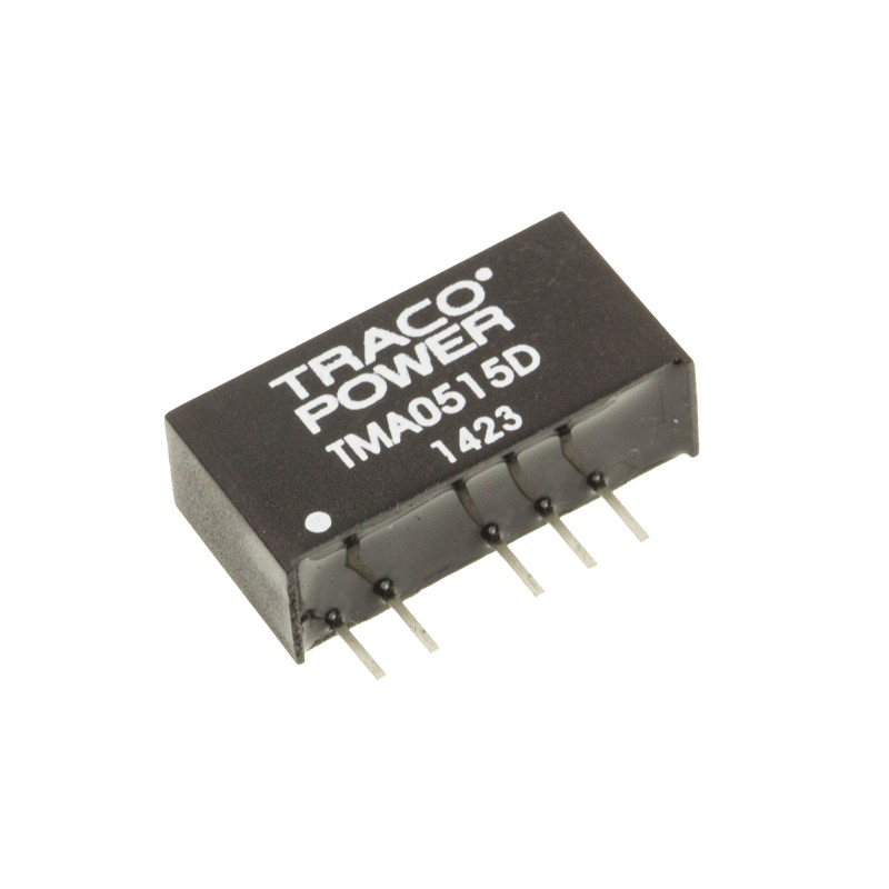 1 pcs - TRACOPOWER TMA DC-DC Converter, ±15V dc/ ±35mA Output, 4.5 - 5.5 V dc Input, 1W, Through Hole, +85°C Max Temp