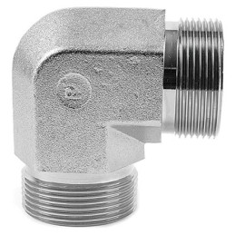 1 pcs - Parker Steel Zinc Plated Hydraulic Elbow Threaded Adapter, 4EMK4S, G 1/4 Male G 1/4 Male