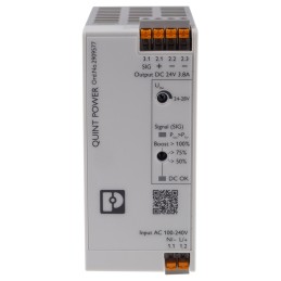 1 pcs - Phoenix Contact QUINT4-PS/1AC/24DC/3.8/PT Switch Mode DIN Rail Power Supply, 230V ac ac, dc Input, 24V dc dc Output,