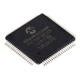 1 pcs - Microchip PIC18F8585-I/PT, 8bit PIC Microcontroller, PIC18F, 40MHz, 1.024 kB, 48 kB Flash, 80-Pin TQFP