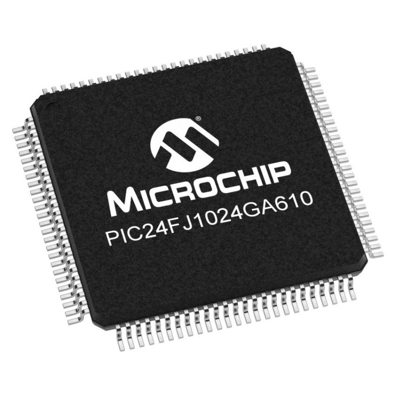 1 pcs - Microchip PIC24FJ1024GA610-I/PT PIC Microcontroller, PIC24F, 100-Pin TQFP