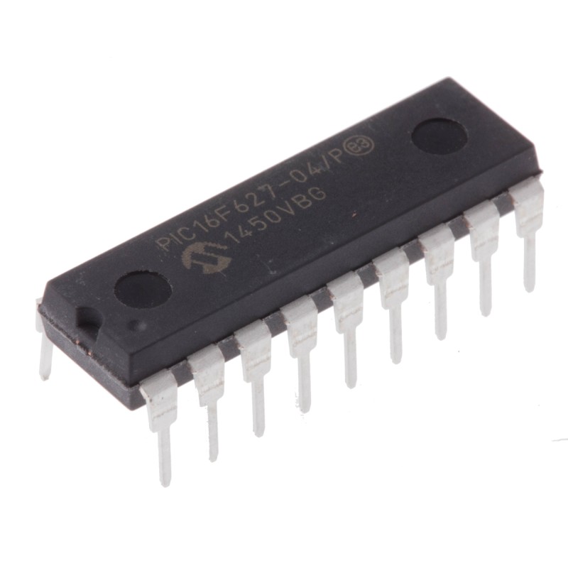 1 pcs - Microchip PIC16F627-04/P, 8bit PIC Microcontroller, PIC16F, 4MHz, 1024 x 14 words, 128 x 8 words Flash, 18-Pin PDIP