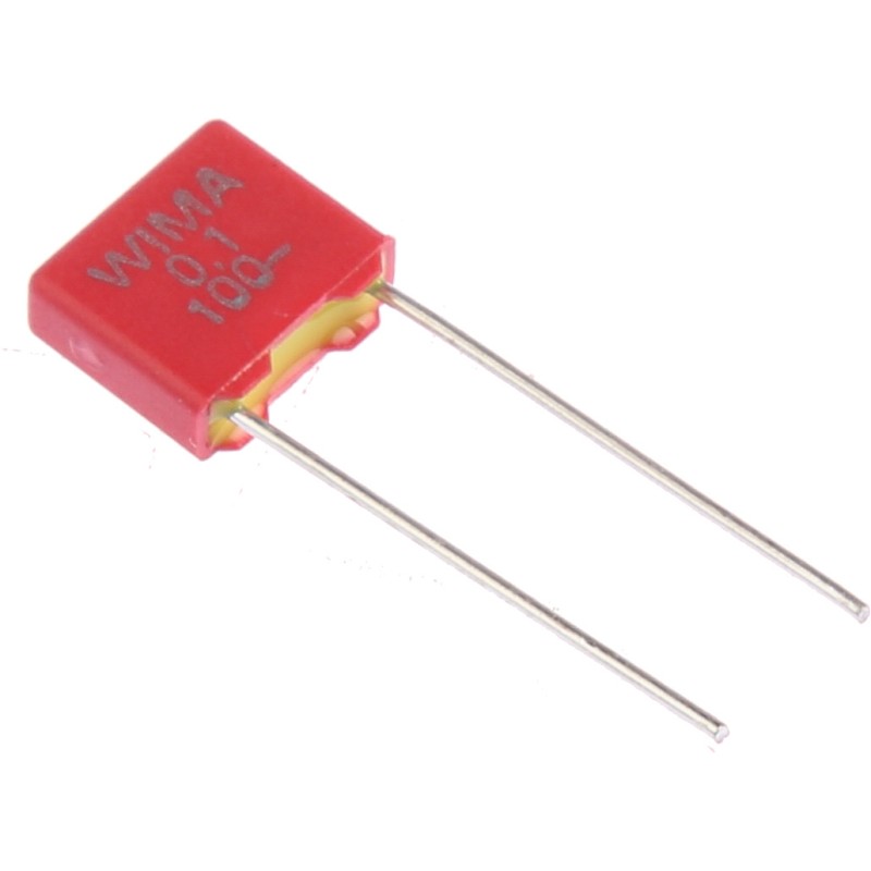 2500 pcs - WIMA MKS2 Polyester Film Capacitor, 63 V ac, 100 V dc, ±10%, 100nF, Through Hole