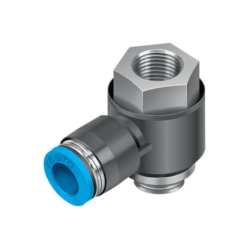 1 pcs - Festo Tee Threaded Adaptor, G 1/4 Female to Push In 8 mm, Threaded-to-Tube Connection Style, 186203