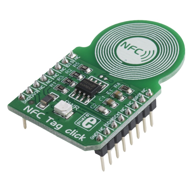 1 pcs - MikroElektronika NFC Tag Click M24SR64 Near Field Communication (NFC) mikroBus Click Board 13.56MHz MIKROE-1726