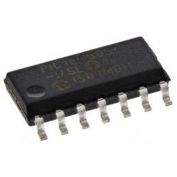 1 pcs - Microchip PIC16F505-I/SL, 8bit PIC Microcontroller, PIC16F, 20MHz, 1K Flash, 14-Pin SOIC