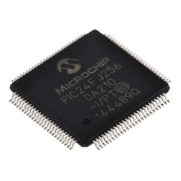 1 pcs - Microchip PIC24FJ256DA210-I/PT, 16bit PIC Microcontroller, PIC24FJ, 32MHz, 256 kB Flash, 100-Pin TQFP
