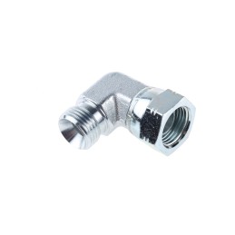 1 pcs - Parker Steel Zinc Plated Hydraulic Elbow Threaded Adapter, 8C6MK4S, G 1/2 Male G 1/2 Female