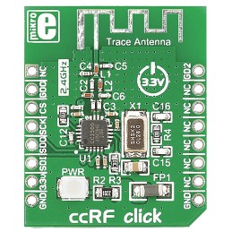 1 pcs - MikroElektronika ccRF Click CC2500 RF Transceiver mikroBus Click Board for Active RFID, Game Controllers, Home &