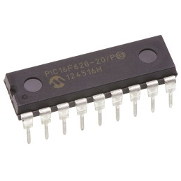 1 pcs - Microchip PIC16F628-20/P, 8bit PIC Microcontroller, PIC16F, 20MHz, 128 x 8 words, 2048 x 14 words Flash, 18-Pin PDIP