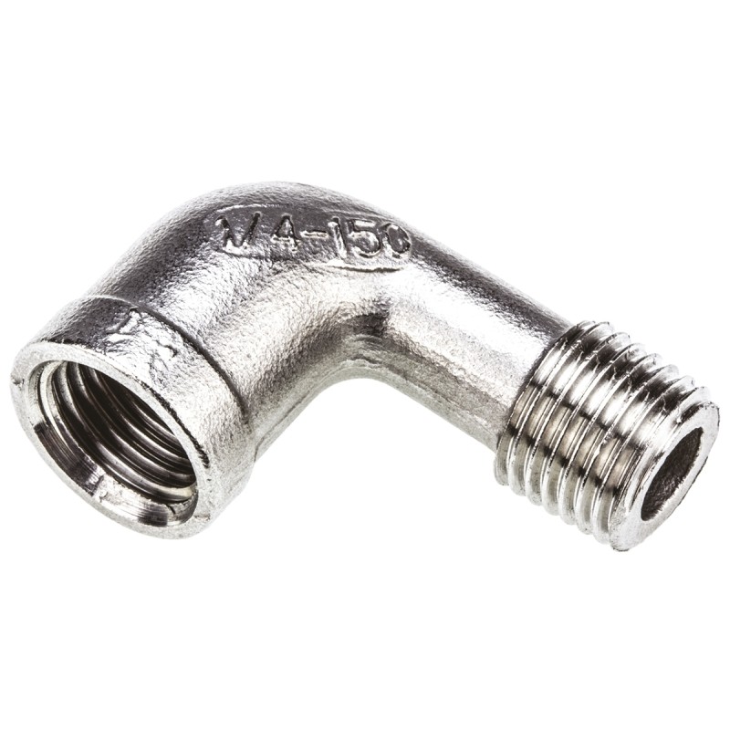 1 pcs - RS PRO Stainless Steel Pipe Fitting, 90° Circular Elbow, Female G 1/4in x Male G 1/4in