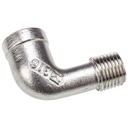 1 pcs - RS PRO Stainless Steel Pipe Fitting, 90° Circular Elbow, Female G 1/4in x Male G 1/4in