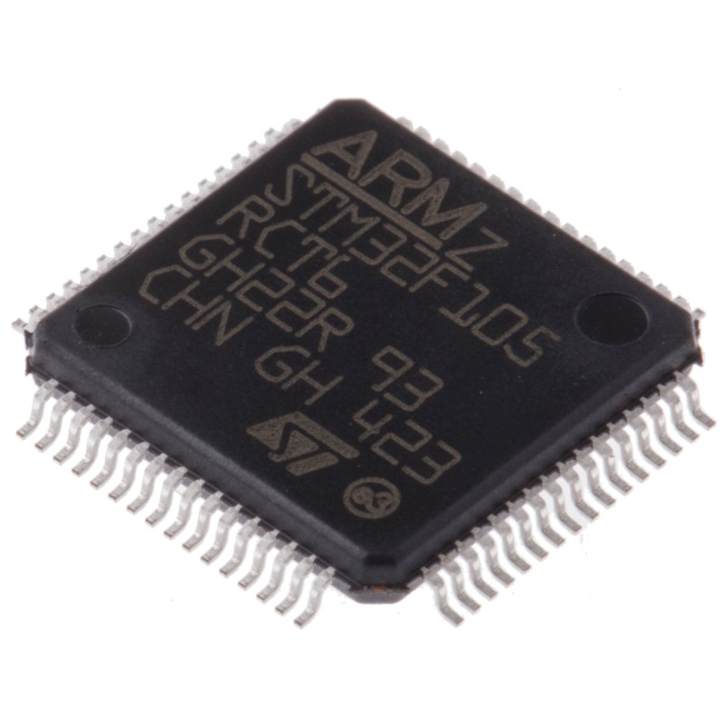 1 pcs - STMicroelectronics STM32F105RCT6, 32bit ARM Cortex M3 Microcontroller, STM32F1, 72MHz, 256 kB Flash, 64-Pin LQFP