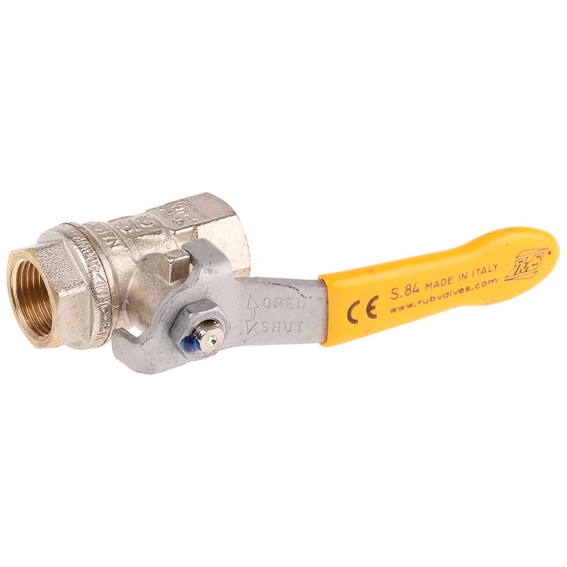 1 pcs - RS PRO Brass Full Bore, 2 Way, Ball Valve, BSPP 3/8in, 40 - 30bar Operating Pressure