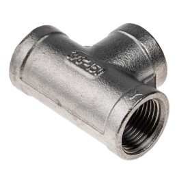 1 pcs - RS PRO Stainless Steel Pipe Fitting, Tee Circular Tee, Female G 3/8in x Female G 3/8in x Female G 3/8in