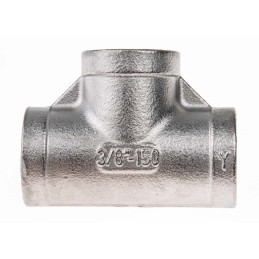 1 pcs - RS PRO Stainless Steel Pipe Fitting, Tee Circular Tee, Female G 3/8in x Female G 3/8in x Female G 3/8in