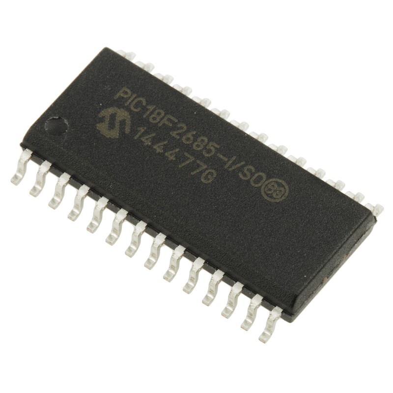 1 pcs - Microchip PIC18F2685-I/SO, 8bit PIC Microcontroller, PIC18F, 40MHz, 1.024 kB, 96 kB Flash, 28-Pin SOIC